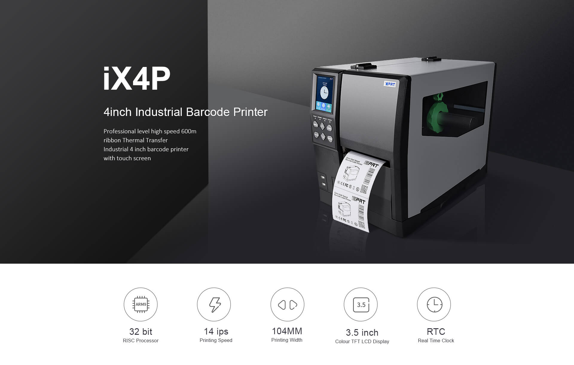 600m ribbon Industrial Barcode Printer iX4P