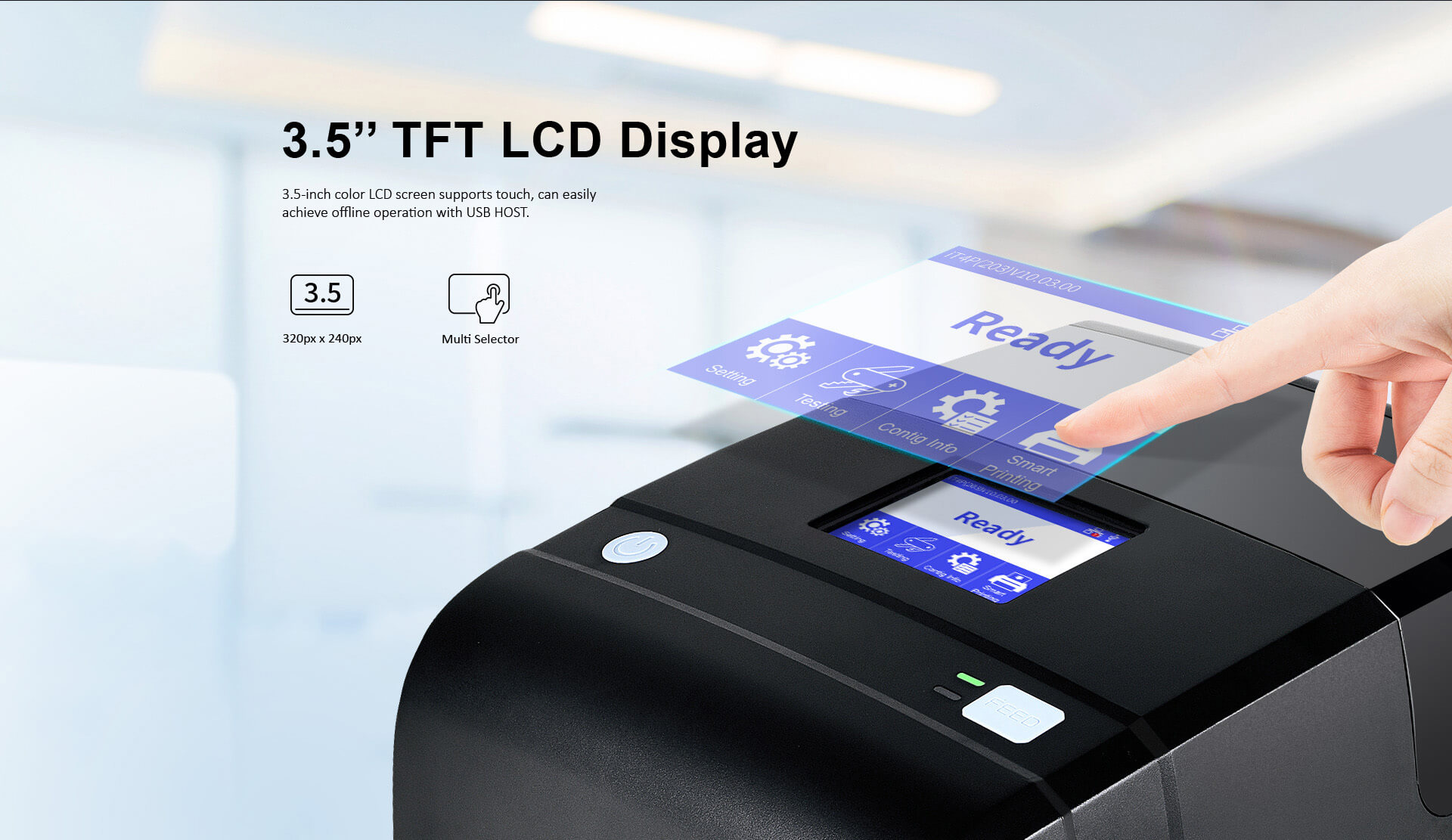 iT4R barcode printer with LCD screen