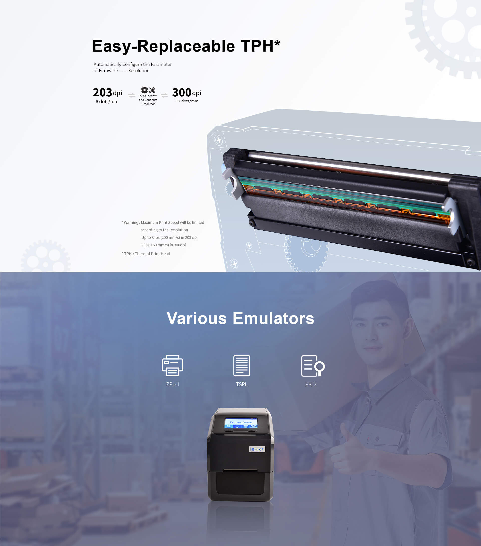 ZPL-II,EPL-II,TSPL barcode printer