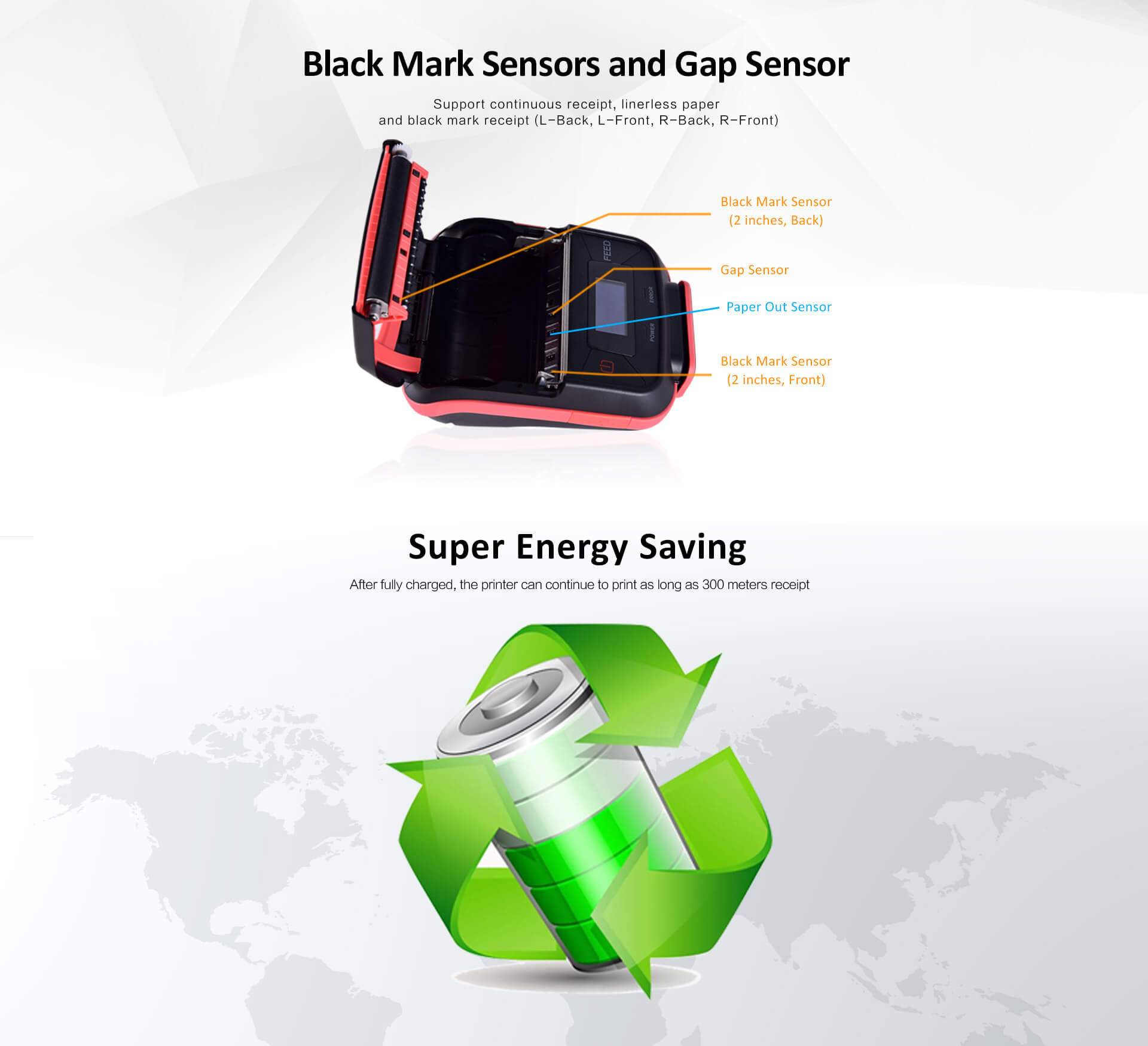 black mark and gap sensors printer