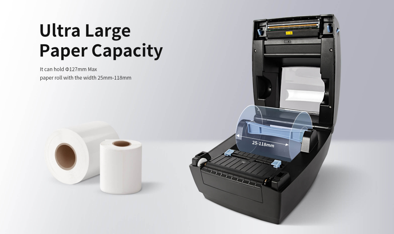 idprt SP420 thermal shipping label printer with a large paper compartment.png
